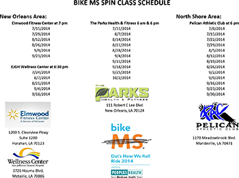 Spin Class Schedule