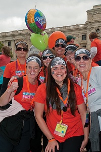 Group of people celebrating at Challenge MS event