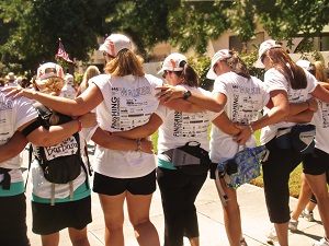 group of women hugging